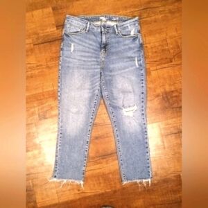 Levi's Denizen Denim Jeans Distressed Cropped Medium Wash Women's Size 12